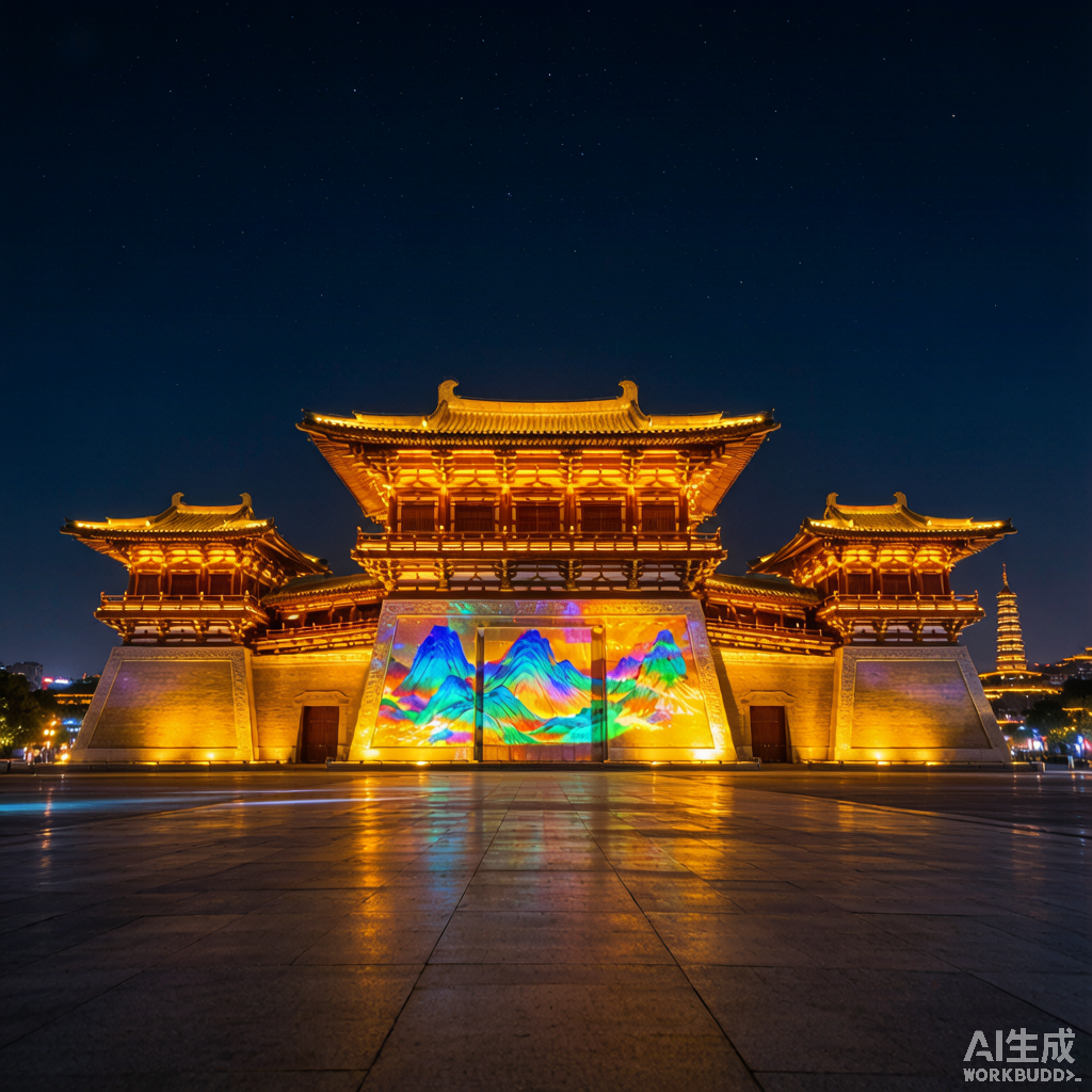 应天门夜景灯光秀 — 隋唐洛阳城，洛阳导游夜游行程